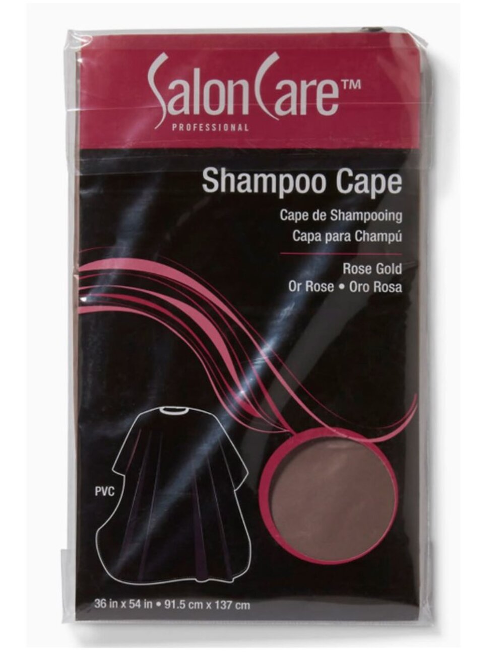 🆕  Salon Care Sham_poo Cape, 36x54 Inch - Rose Gold PVC NWT in package